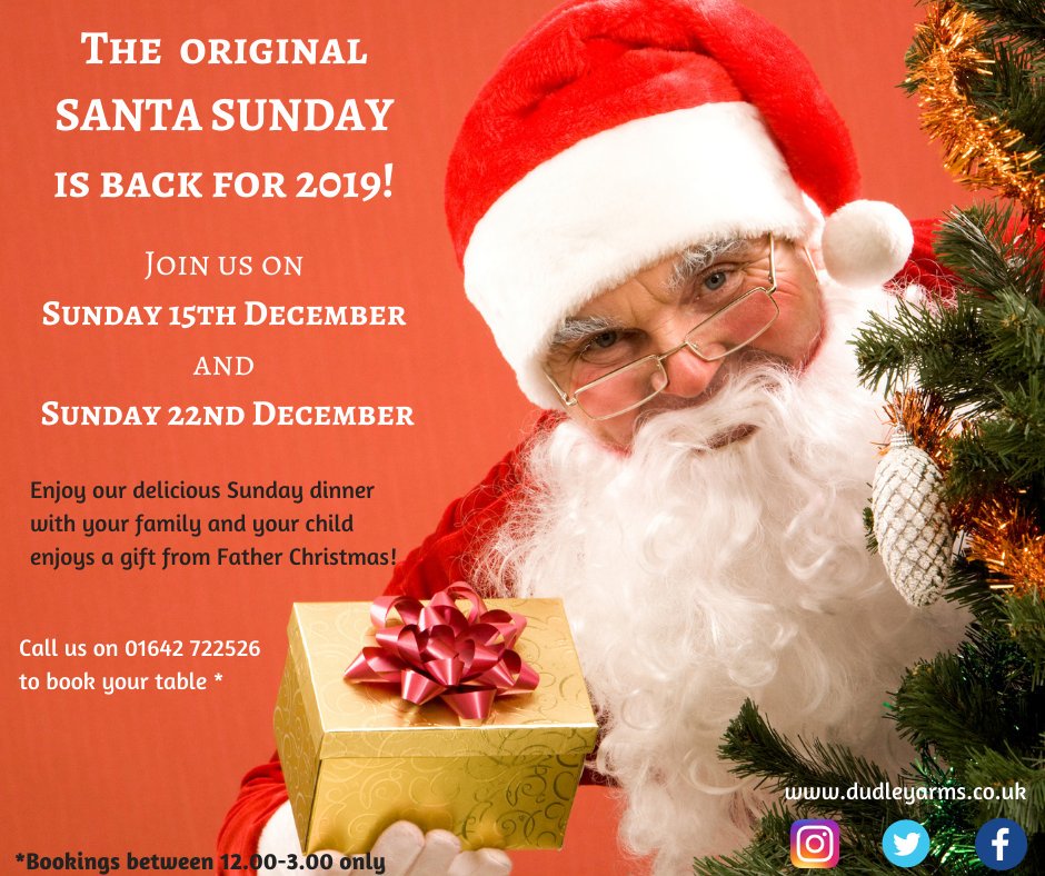 DudleyarmsInn's tweet image. Santa Sunday weekend are nearly full, don&apos;t miss out on your fun family day out! #Teestime