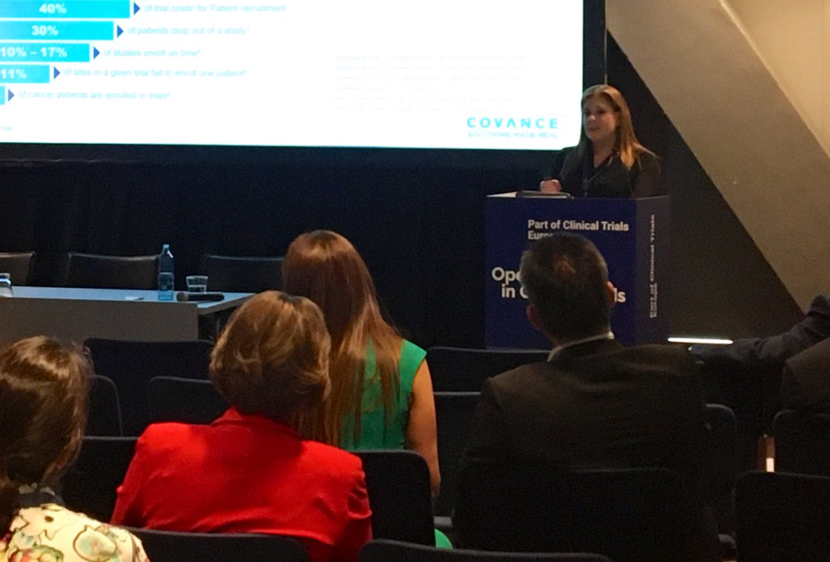 ClinTrialsIC's tweet photo. Melissa Harris @Covance giving a very relatable presentation on applying methodology and #partnering #technology for optimal #patientengagement at #ClinTrials Europe. https://t.co/uIaWJaznor #TalkToPatients #ClinicalOps #ClinicalTrials #PatientsAsPartners https://t.co/UMX0Sou5eU