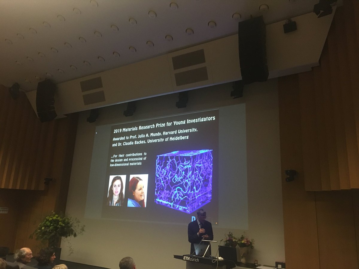 NicolaSpaldin's tweet photo. Congratulations to Claudia Backes and Julia Mundy, winners of the 2019 ETH Materials Research Prize for Young Investigators. Very much looking forward to their award talks! @eth_en https://t.co/ewArE1MHZS