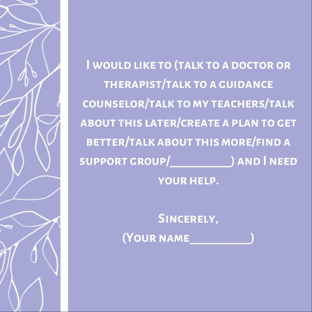 IshFoundation_'s tweet photo. Are you struggling with how to get started on talking about how you feel?
Try using this letter and fill in the blanks.
Pick from the options listed or use your own words
#NoPerfectMind #BreakTheSilence
#ISHFoundation #EndStigma #MentalHealthMatters #MentalHealthAwareness
ππΏ https://t.co/oLqjtVT1zr