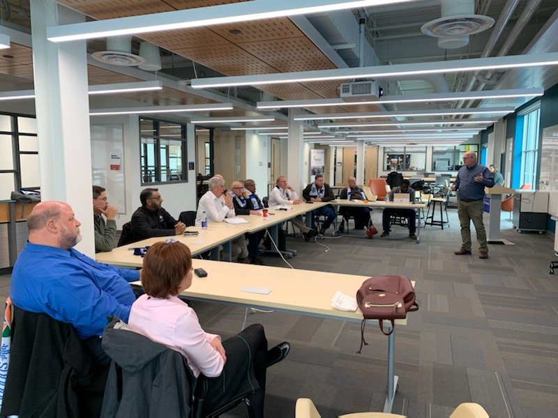 The Goodman School of Mines welcomes a delegation of mining professionals from South Africa’s Mandela Mining Precinct to our campus today! Dr. Doug Tinkham is currently giving a presentation on the <a href="/HarquailES/">Harquail School of Earth Sciences</a>.