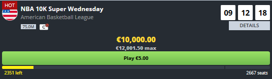 FanTeamOfficial's tweet photo. NBA Super Wednesday is back with 10,000 € guaranteed!  🏀💶🏀💶🏀💶🏀

📆 starts at: 01:00 CET

Join now:  https://t.co/py8Isrcm4r 

#DFS #fantasyNBA #NBA #FNBA #Fanteam https://t.co/FnHMMNEJi7