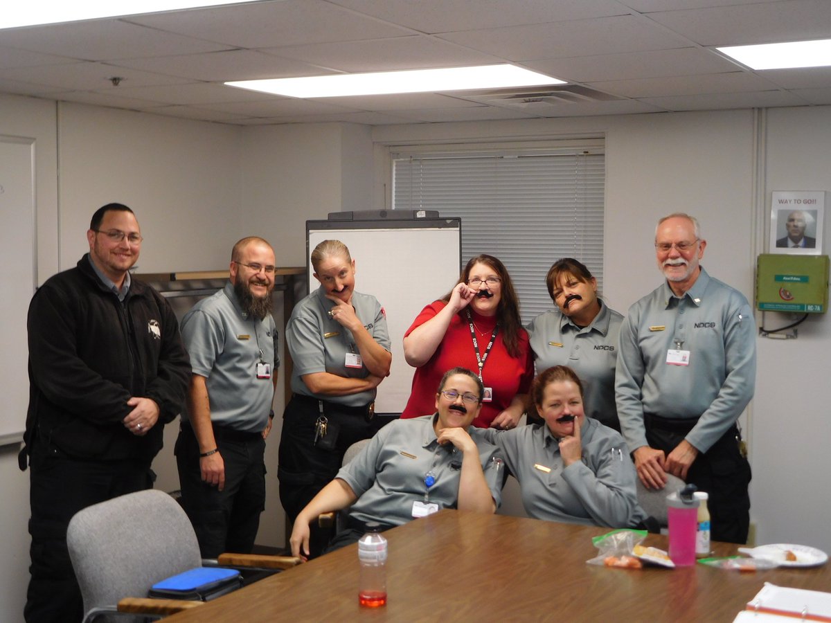 NECorrections's tweet image. The NDCS Staff Training Academy 'mustache' you a question. Have you had your annual check up yet? This group put down their razors to help raise awareness about prostate cancer, testicular cancer, mental health and more. #menshealth  #keepcalmandmustacheon  #stachetastic