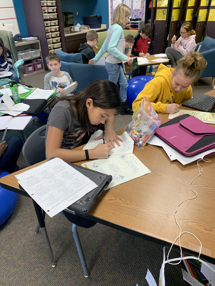 MrsEMuck's tweet photo. Students are hard at work on their tic-tac-toe choiceboard projects. They just finished reading one of three different novels in their book clubs. #kidsbeingcreative. #TGMShines. @TollGateMiddle. @the_gifted_guy https://t.co/D4sbjvwrjc