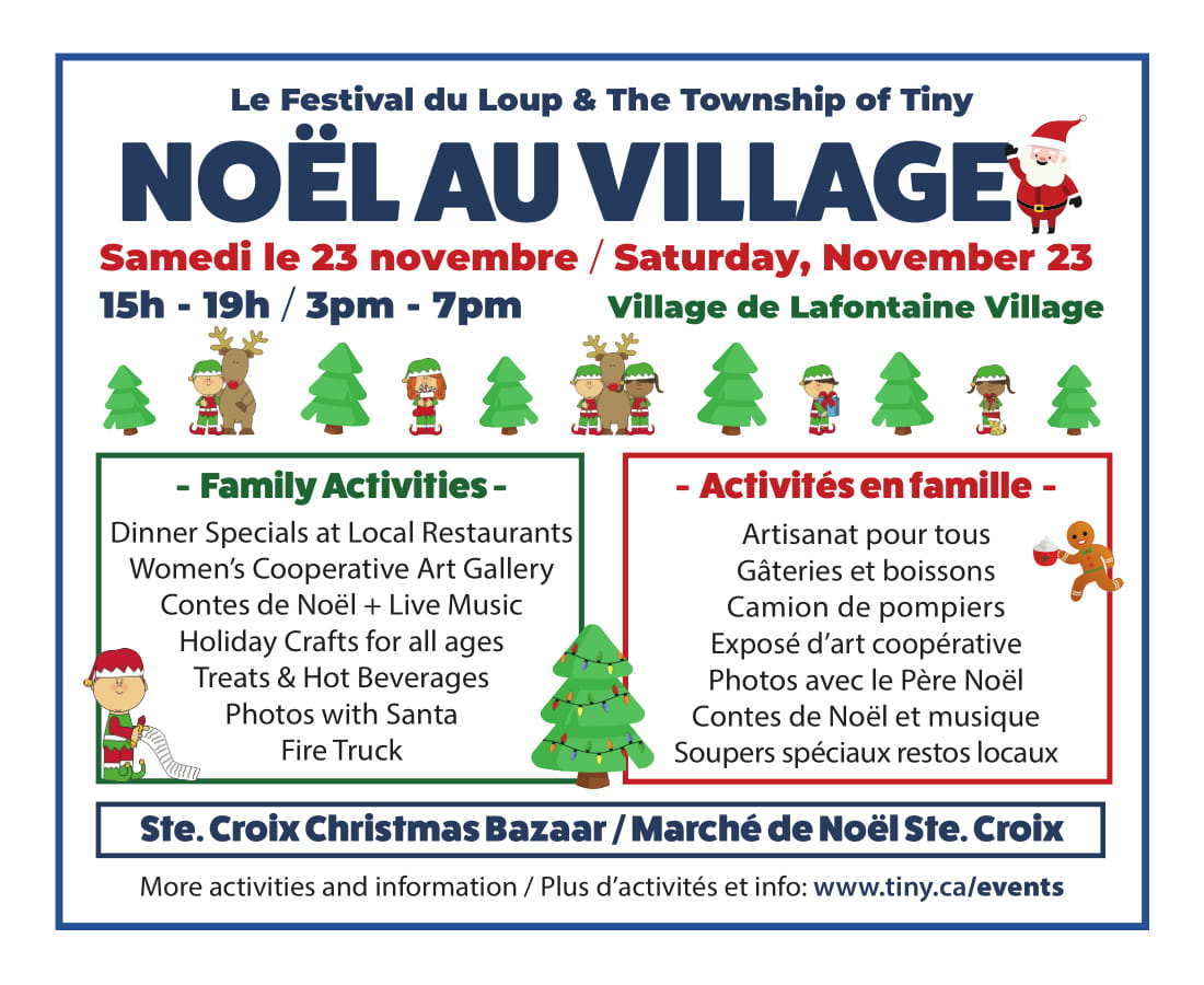 tinytownship's tweet photo. Looking for somewhere local to buy your Christmas tree this year? Stop by #NoёlAuVillage on Saturday to pick up a tree from Arbres Maurice Trees in Lafontaine! Enjoy some treats by the fire, holiday carolers, and the village and tree lighting too. https://t.co/ikf9ZMMoqB https://t.co/kwqY7YYQnX