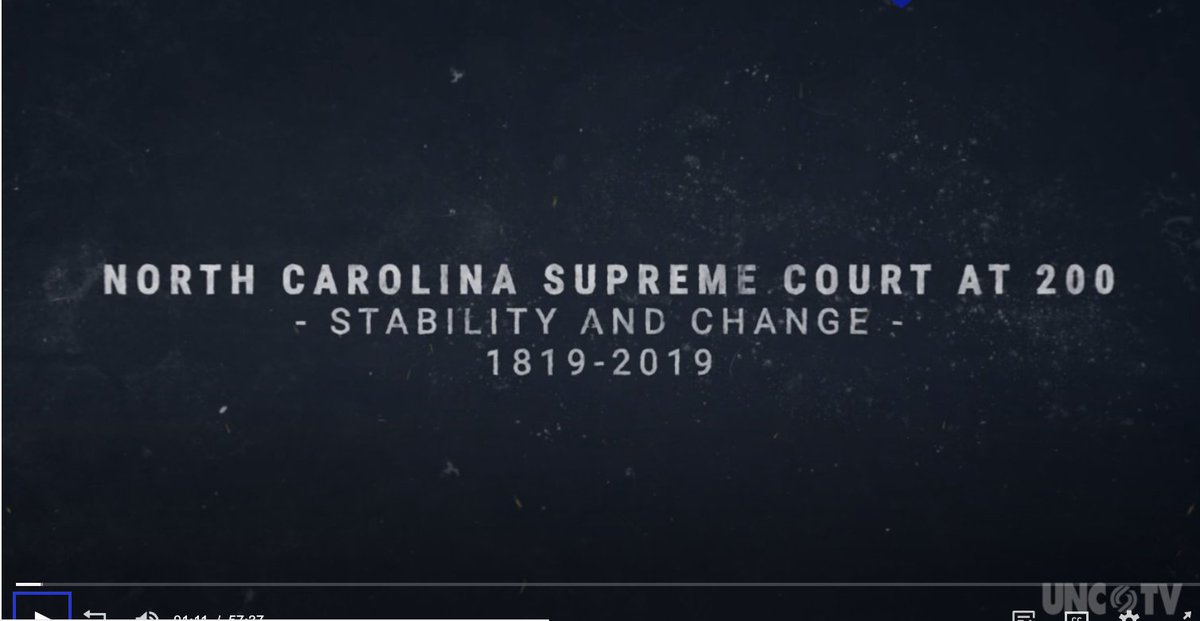 That’s what  @publicmedianc (UNC TV) did in broadcasting “N.C. Supreme Court at 200–Stability and Change–1819-2019” a few days ago. This thread will be long, but it will leave you wondering what on earth they were thinking-why they decided to rehabilitate this judge's reputation.