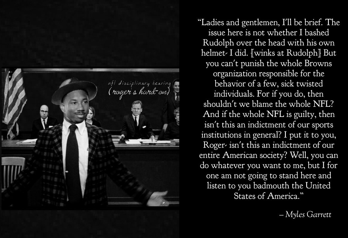 Myles Garrett came strong at his appeal hearing. 🇺🇸 #FreeMyles #USA