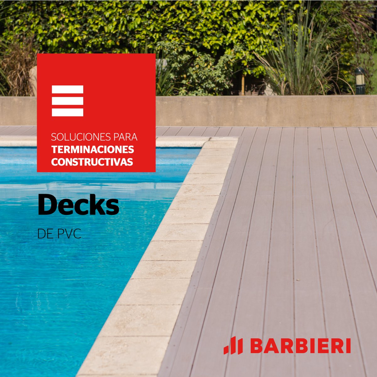 barbieriarg's tweet photo. 🏊‍♂ ¡Mirá como quedó esta pileta utilizando un Deck de PVC!

👉 El Deck de PVC brinda una solución definitiva a solados en sectores cercanos a piscinas y todos aquellos lugares donde se requiera un piso resistente a la intemperie y sin mantenimiento.
https://t.co/fcQdc7l4AM https://t.co/iKsaU1mUWR