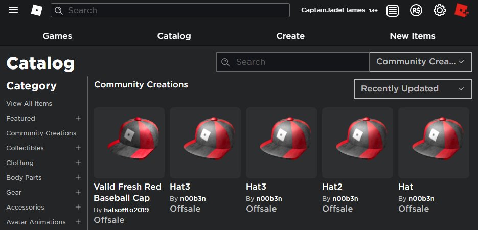 Ivy On Twitter The Ugc Catalog Is An Absolute Disgrace With Only The Same One Roblox Baseball Cap Being Available Look At That N00b3n Outright Stole Hat3 From N00b3n I Promise When - roblox n00b3n
