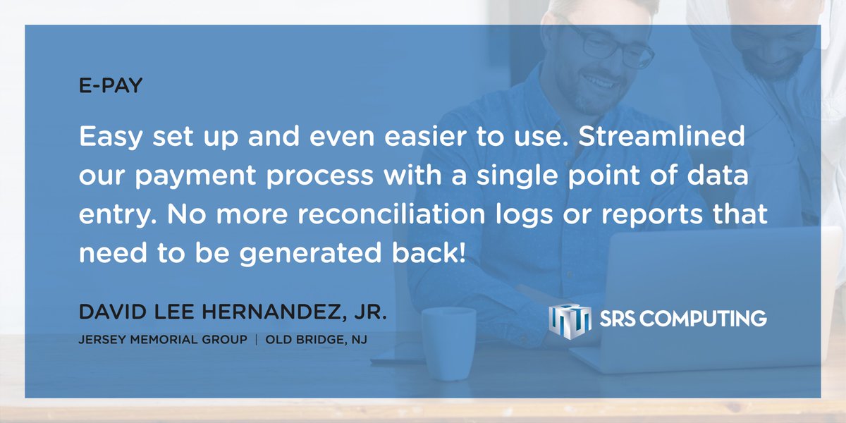 SRSComputing's tweet image. Give us a call to get started with E-Pay today! 800.797.4861. #FuneralPayment #SRSComputing #FuneralDirectors #FuneralTechnology