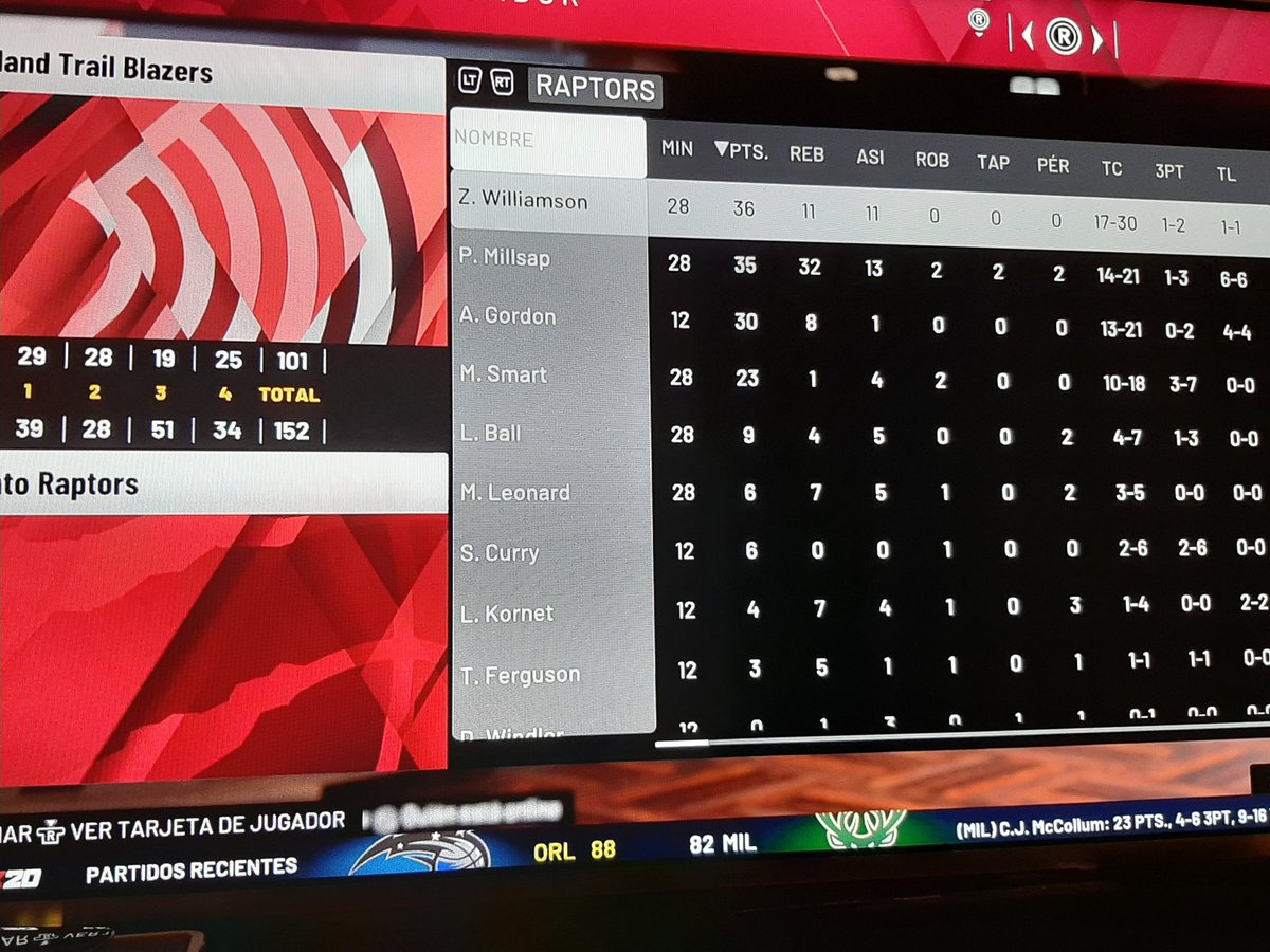 cpn_gm's tweet photo. Partido vs @GMPortlandCPN 
El mejor partido de la temporada, triple doble de Zion y partido historico de Millsap con 35 puntos 32 rebotes y 13 asistencias, a pesar de su edad aun está para dar guerra!
@LigaPhoenix2k
#NBA2K https://t.co/4NQEDAb4SA