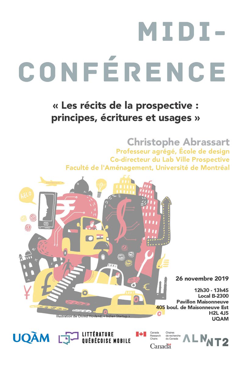 ▶ Mardi prochain, nous recevons <a href="/DD_MTL/">Dd Mtl</a> pour la conférence "Les récits de la prospective: principes, écritures, usages". Soyez des nôtres, c'est gratuit !
bit.ly/2CYjnnb