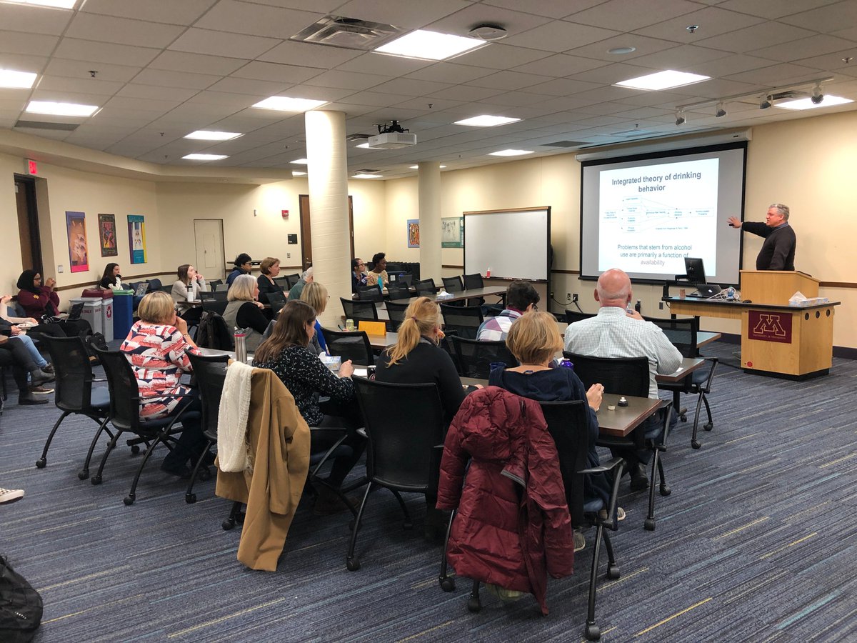 Today we were joined by Toben Nelson from <a href="/PublicHealthUMN/">UMN School of Public Health</a>'s Division of Epidemiology &amp; Community Health as he presented new information on Methods for Studying Effects of Alcohol Policies and Enforcement. #UMAC #research