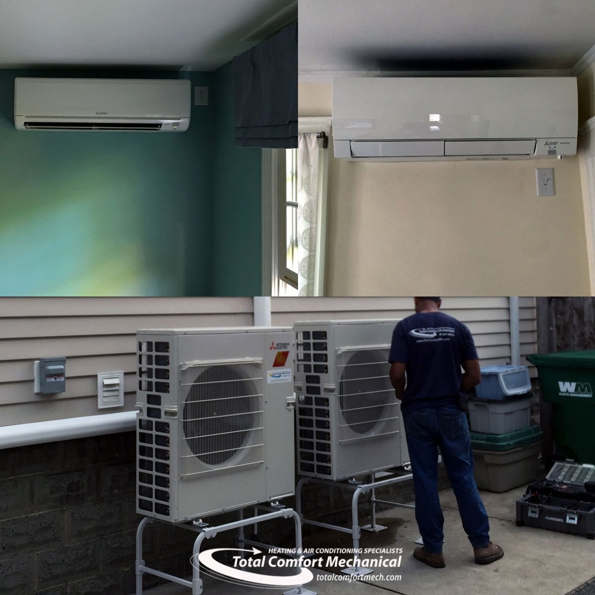 TotalComfortMec's tweet photo. We have installed over 1,000 #Mitsubishi mini split #ductless units. Picture your
home with quiet, ductless, zoned heating and cooling with one of the many indoor unit products available. Contact us today! https://t.co/Q8MiXa26pD https://t.co/yRFBor3jaZ
