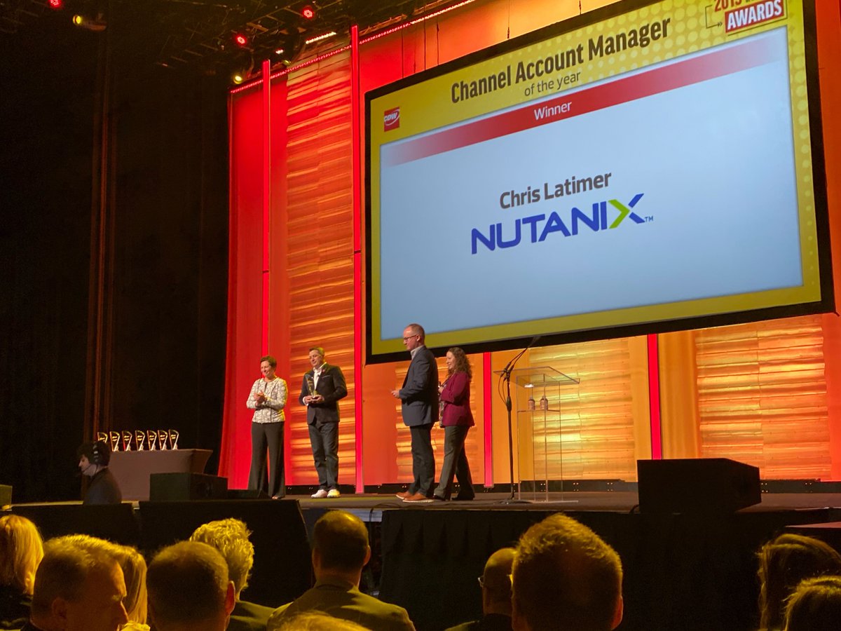 Congrats to our own <a href="/chris_latimer/">Chris Latimer</a> for taking home the <a href="/CDWCorp/">CDW Corporation</a> Channel Account Manager of the Year award! #cdwsocial #cdwps19 👏🎉🏆