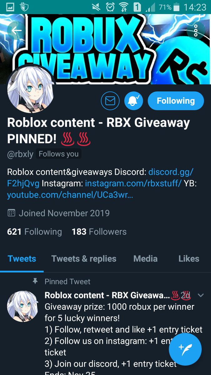 Rbxly Rbx Giveaway Pinned On Twitter Giveaway Prize