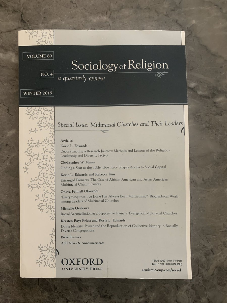 Couldn’t be more proud of this special issue. Profound insights for the study of race, religion, leadership, and organizations!