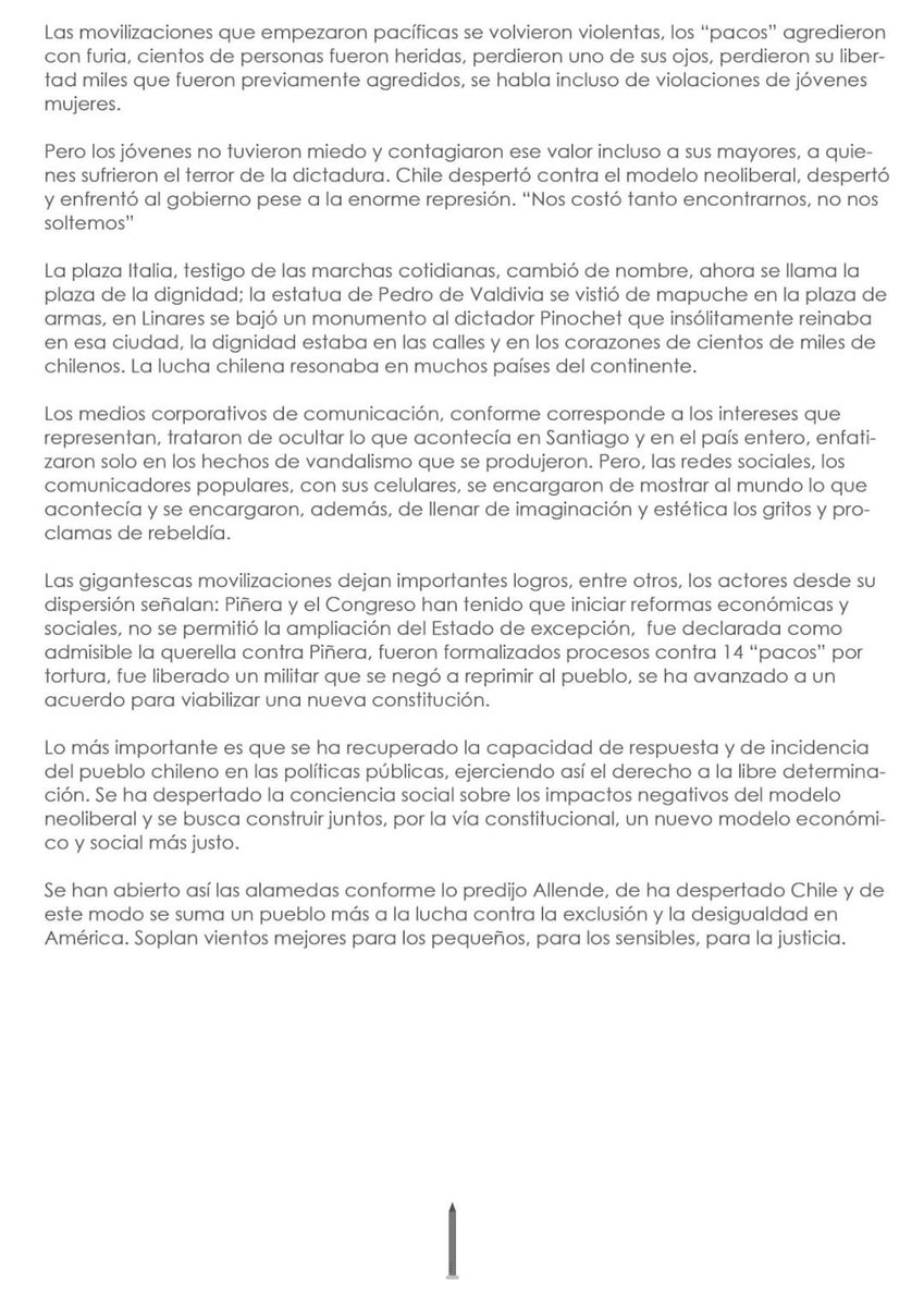 ClavoEc's tweet photo. ARTÍCULO #EnElClavo:
"CHILE: EL FIN DEL “OASIS”"
por Maritza Morales

"EVADIR, NO PAGAR, OTRA FORMA DE LUCHAR” así comenzaron las protestas, de los jóvenes en contra del alza de la tarifa del metro en Santiago"

#Opinión #Debate #Izquierdas #Propuestas #Coyuntura #Política https://t.co/Dttd2xBlrp