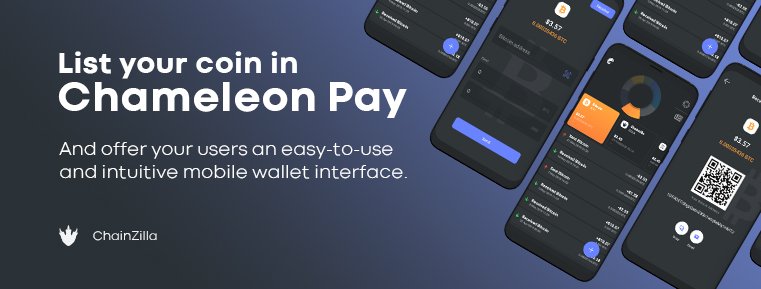 Chainzillaio's tweet image. Chameleon is a flexible, user friendly, and non-custodial wallet developed by the Chainzilla team.

Get your coin listed or launch your own whitelabel version today!

@XBIncognito @phantasmachain @_turtlecoin @hashgraph @kylewarmour  #blockchain #wallet #bitcoin