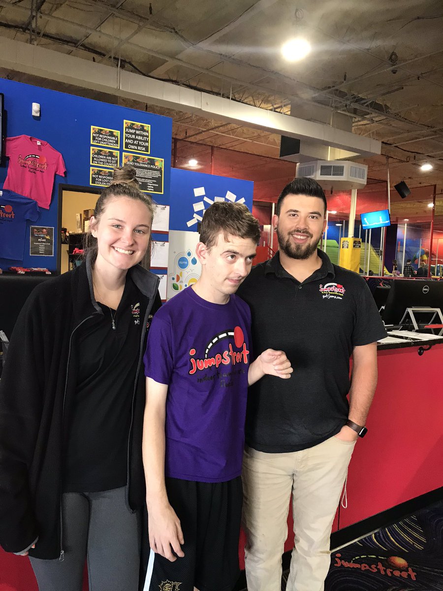 David still going strong!  No sleep 😴 for this boy!  Went jumping at one of his favorite places ever <a href="/GotJump/">Jumpstreet</a> ❤️They gave him free shirt today 😊We love you guys!😇