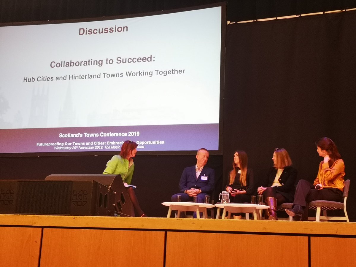 Laura_JBrown's tweet photo. Great panel session at the #ScotlandsTowns conference with @frauothemearns talking tourism, moving people around and the experiences our visitors have here! 
And great tour of @AbdnInspired... what a city! #STC19 @VisitScotNews https://t.co/N3pvModScC