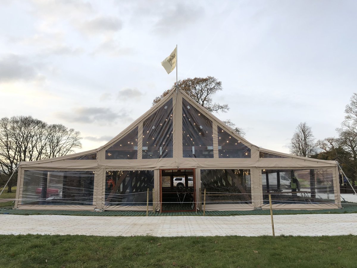 Ollie_Abbas's tweet photo. Our amazing Cruck tent up, ready for the opening of the enchanted Christmas at Westonbirt! #marquee #event #christmas #enchanted #cruck #bigtent #arboretum https://t.co/GJ9XnyLS2W
