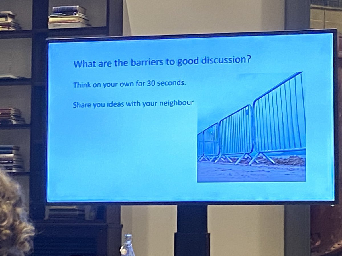snowd99's tweet photo. Really fascinating discussion about the barriers to good discussion! Some great ways of creating the right environment and how to overcome the problems #ASDC19 @sciencecentres https://t.co/rkD1ntNB5x