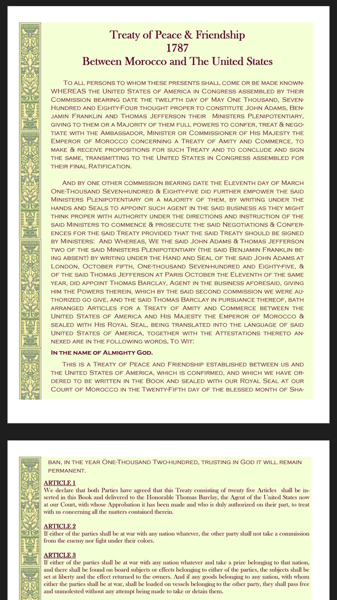 Morocco formally recognized the United States by signing a treaty of peace and friendship in 1787, a document that remains the longest unbroken relation…