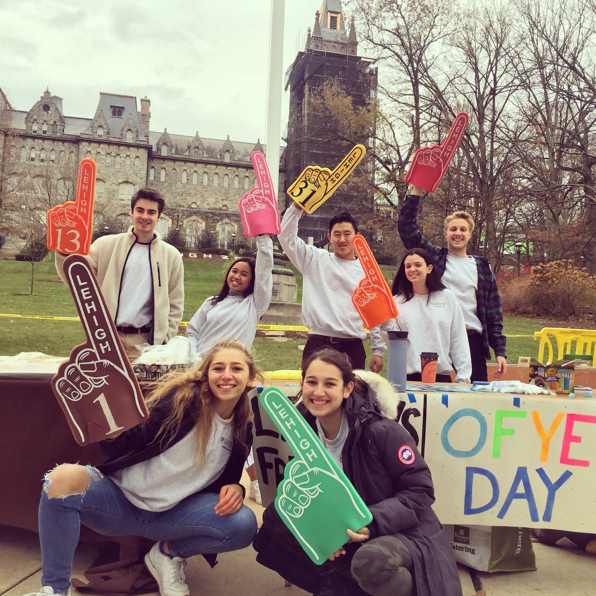It’s OFYE Day! Come see us on the front lawn to learn about being an Orientation leader or Camp Hawk Counselor! We have free coffee, hot chocolate, food and giveaways! #ofyeapply #LehighOLs #LehighCHCs