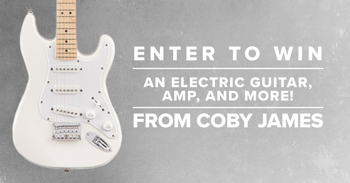 Centricity's tweet photo. Enter for a chance to win a Fender guitar prize pack from Coby James! Enter here: https://t.co/O3lXsvpVEn
#cobyjames #guitarcontest #winaguitar #christianmusic #christianpop #christianpopmusic #entertowin #sweepstakes #contest #music #musiccontest #fender #spotify #newmusic https://t.co/pmkvDjbNhy