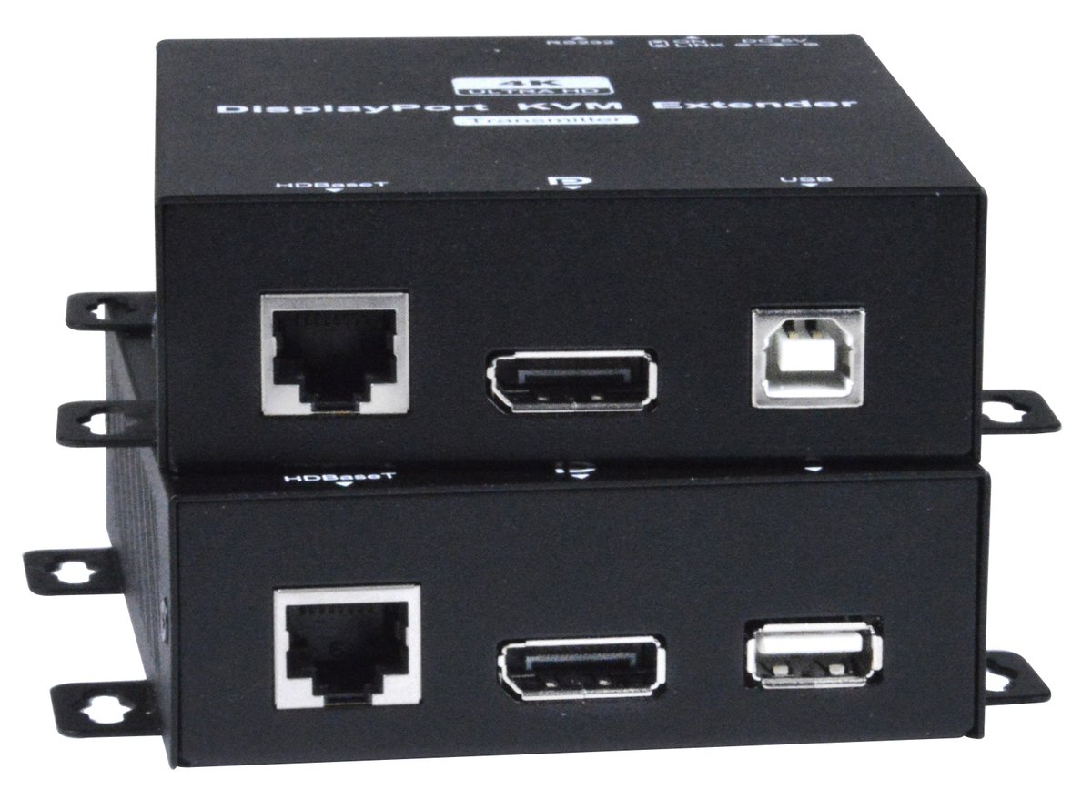 NTI’s 4K DisplayPort USB KVM Extender transmits uncompressed digital Ultra-HD 4Kx2K 30Hz 4:4:4 DisplayPort signal, transparent USB, and RS232 up to 328 feet over a single CATx cable using HDBase-T technology. #DisplayPort #KVM #4K networktechinc.com/4k-displayport…