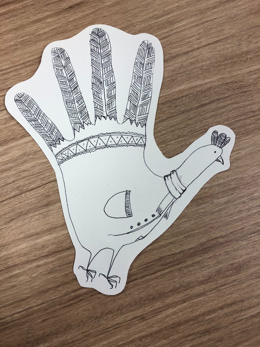Hand turkey drawing wearing winter clothes (made by Zhi)