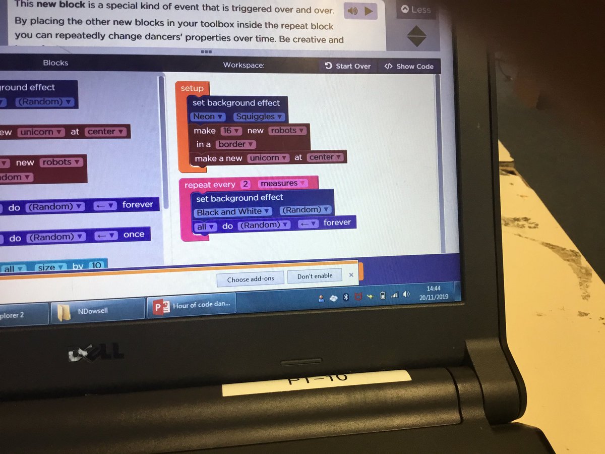 Great afternoon of coding. We were creating our own dance parties and even had a good old dance at the end!🕺🕺