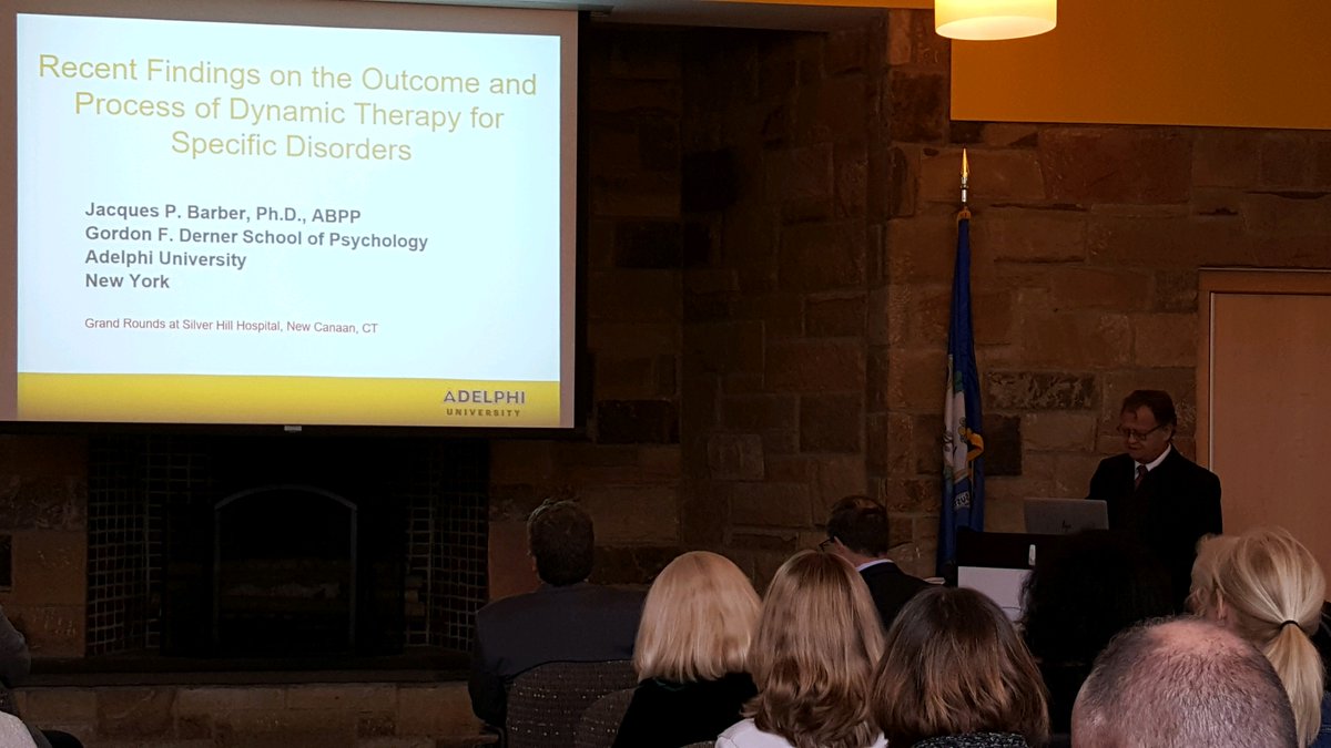 SilverHillHosp's tweet photo. Today's Grand Rounds speaker, Dr. Jacques P. Barber, giving a talk on the outcomes and finding of #dynamictherapy for specific disorders. https://t.co/VQUhpWPb77