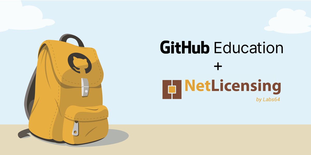 GitHubEducation's tweet image. Licensing is important ⚠️ Using @netlicensing,  you can start licensing your first product right away without installing any software. Get the Basic Plan for free while you are a student 👩‍🎓👨‍🎓 with the @GitHub Student Developer Pack education.github.com/pack #GitHubPack