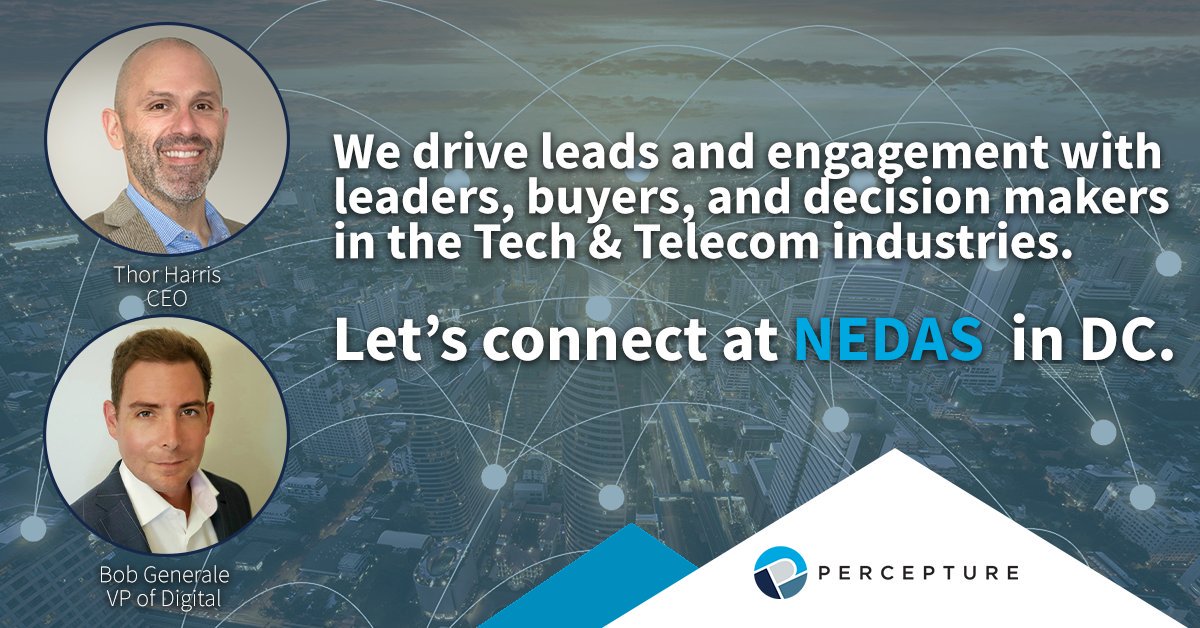Percepture's tweet photo. Will we see you at NEDAS DC? We’re looking forward to the event on November 21st. We'd love to tell you how we’re disrupting Tech & Telecom B2B marketing. Let’s connect.
https://t.co/tLSyzlXuDi
#NEDASDC #Percepture #DigitalMarketingAgency #tech #telecom #Marketing https://t.co/rDH7zGdr3F