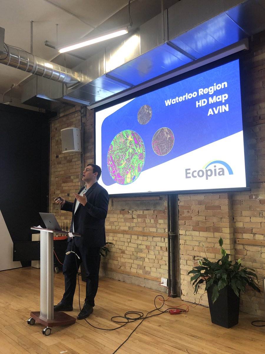 EcopiaAI's tweet image. Here at @Communitech today to share our progress on the #HDMap for #WaterlooRegion #AVIN program! #AI