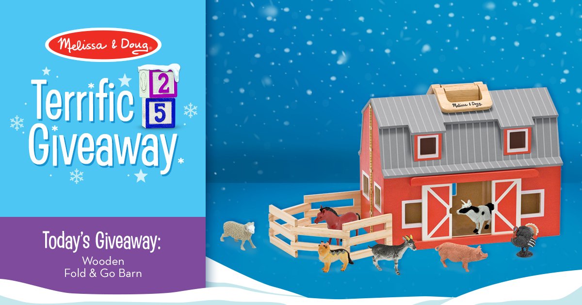 MelissaAndDoug's tweet photo. The Terrific 25 Giveaway - DAY 4!
We're giving away a gift a day! One lucky winner gets all 25!
ENTER HERE: https://t.co/RRuipUhA1l
#TakeBackChildhood #MelissaAndDoug #CountlessWaysToPlay #Giveaway
You only need to enter ONCE for all 25 days! https://t.co/RqwAgWCXeh