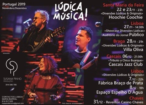 ludicamusica's tweet photo. #UPCOMING 🇵🇹
#LúdicaMúsica #Lúdica28 #Tour #Portugal #MPB #MPBoa #SPProduções #WorldMusic #Since1991 https://t.co/8Njm3371yW