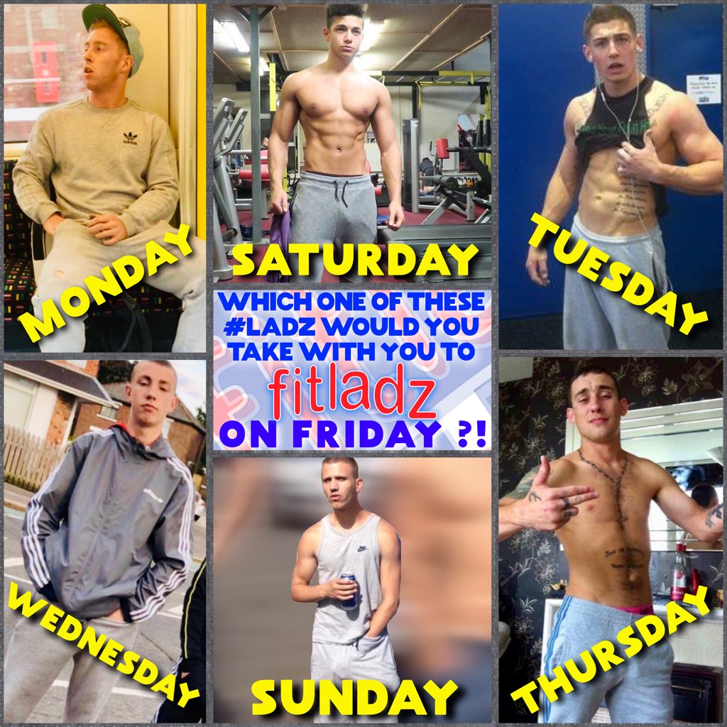 We all love #ladz in #greytrackies any day of the week but if you had to choose just ONE day, which would it be?

<a href="/FitladzUK/">Fitladz - Official</a> Grey Trackies Party this Fri, 22 Nov, <a href="/LondonBunker/">Bunker Nightclub and Cruise Club</a> 

facebook.com/events/5400750…

#gaysportswear #footiekit #rugbkykit #gaylondon #darkroom #gloryhole