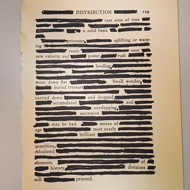 Our take on #blackoutpoetry (thanks to @suspension_lit_mag for the fun activity! Go give them a follow!). To find books on and collections of #poetry, try browsing our 2nd floor shelves in the PR and PS sections. #austincollege #ac_library #roonation #li… ift.tt/2Orp0iW