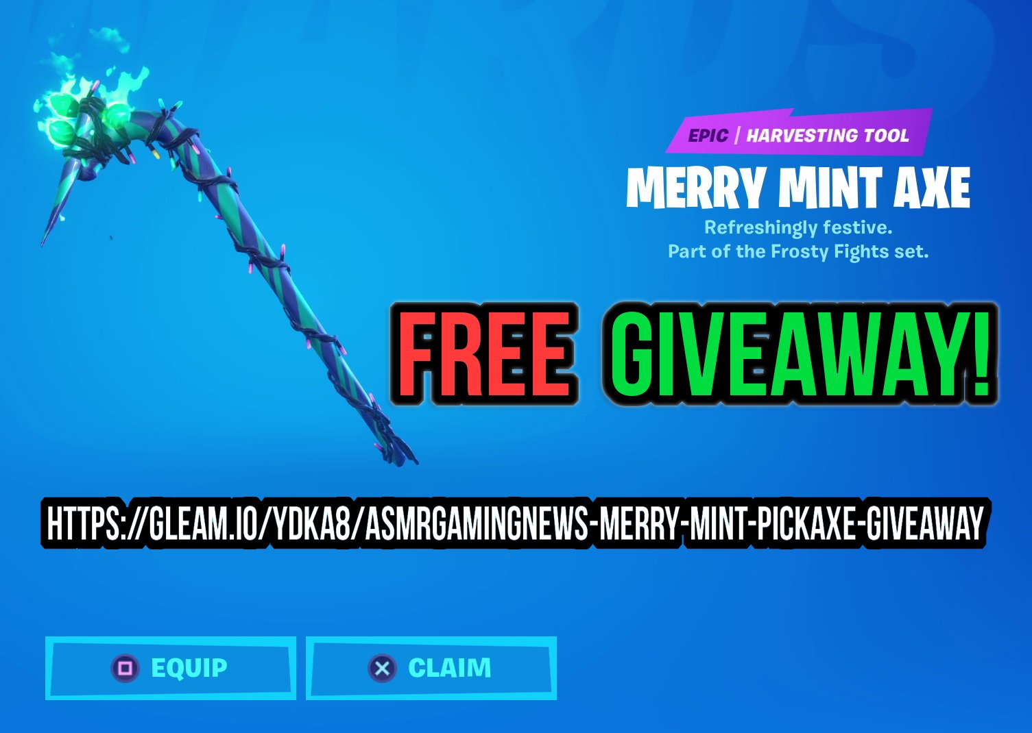 ASMR Gaming News 😴🎮 on Twitter "Free Fortnite Merry Mint Axe Code Giveaway! To enter just
