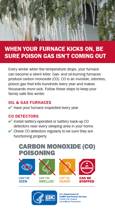 HealthyLivingMo's tweet photo. #COsafe Winter is coming! Stay safe this holiday season by installing a carbon monoxide (CO) detector in your house to prevent CO poisoning.  #MissouriTracking https://t.co/faWk8VityA