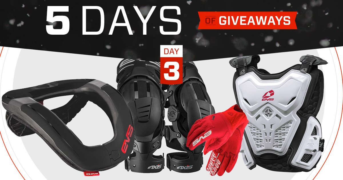 Want to win a protection prize pack from EVS? Enter now for a chance to win this prize package and be entered for a chance to win the grand prize package >> motosport.com/win