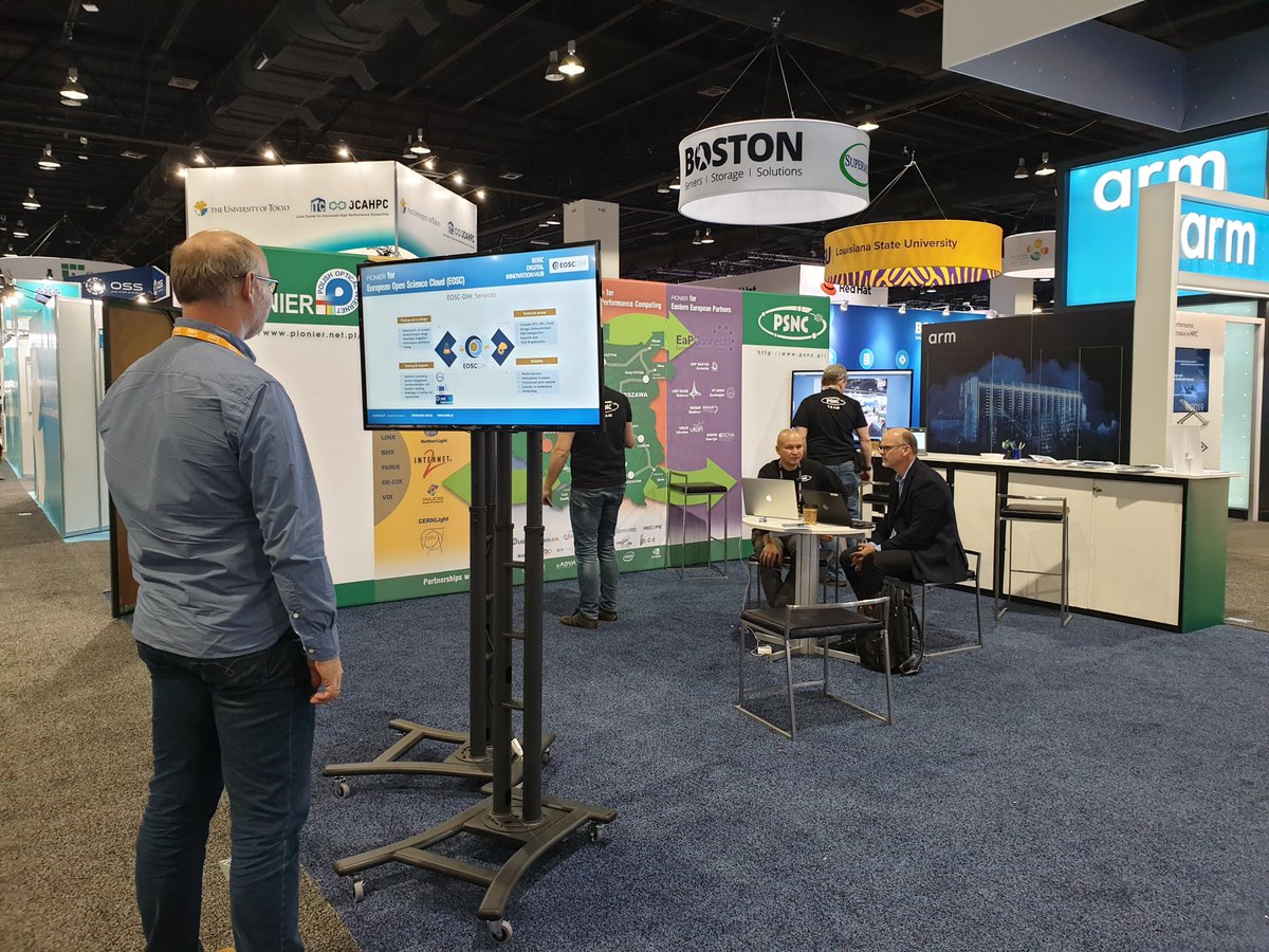 EOSC_DIH's tweet photo. Big thanks to our partner @pcss_psnc for helping to showcase the #EOSCDIH at #Supercomputing2019 in Denver πΊπΈ!!
Stop by the PIONIER/PSNC booth #1955 to discuss and find out more!
@Supercomputing #SC19 https://t.co/DCipNHuuU1