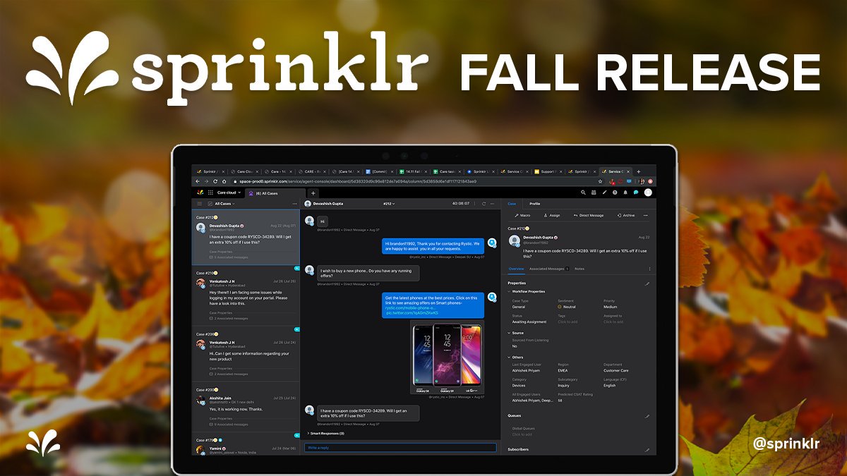 JohnKulsick's tweet photo. .@Sprinklr's Fall 2019 Release is here! 🍁There are over 400 new features – Including a @Trustpilot integration, @Microsoft365 Connector, dark mode, AI-powered smart bidding and more. Check out the full list of new capabilities: https://t.co/hmIhFqv8SS https://t.co/IOJjvyYdv1