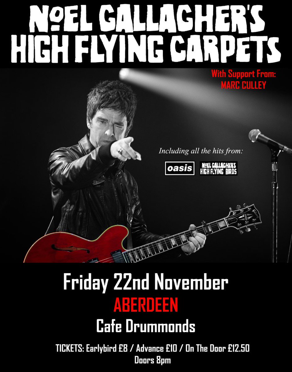 This Friday we are back in ABERDEEN at Drummonds for 2hrs of <a href="/oasis/">Oasis</a> and <a href="/NoelGallagher/">Noel Gallagher</a> s High Flying Birds. Tickets via this link > skiddle.com/e/13581091
See you down the front aberdeen #aberdeen #drummonds #liamgallagher #NoelGallagher