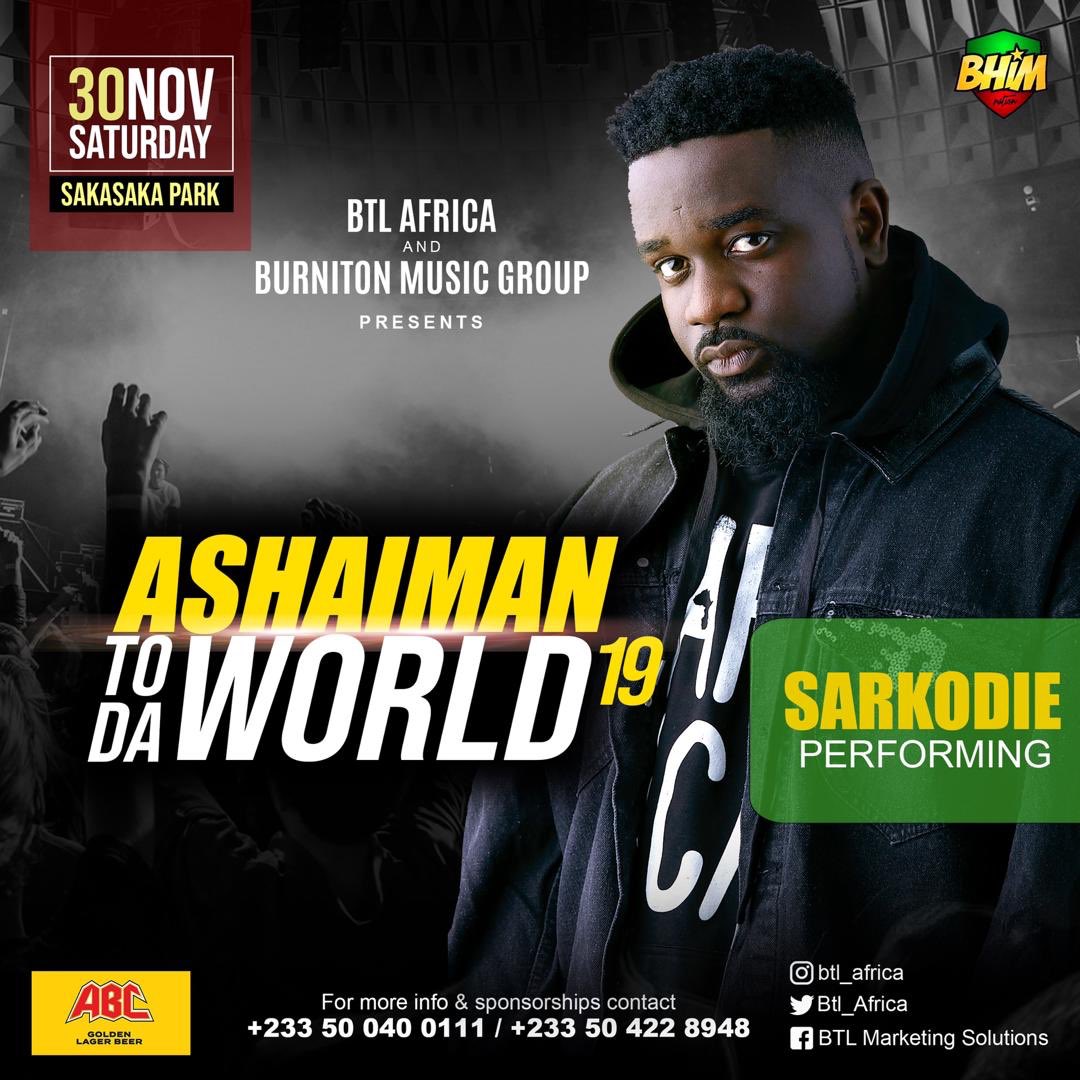 stonebwoy's tweet photo. ASHAIMAN TO THE WOLRD 🌎🚀
30NOV Saka Saka Park. 🔥 https://t.co/LuNB2BpvCS