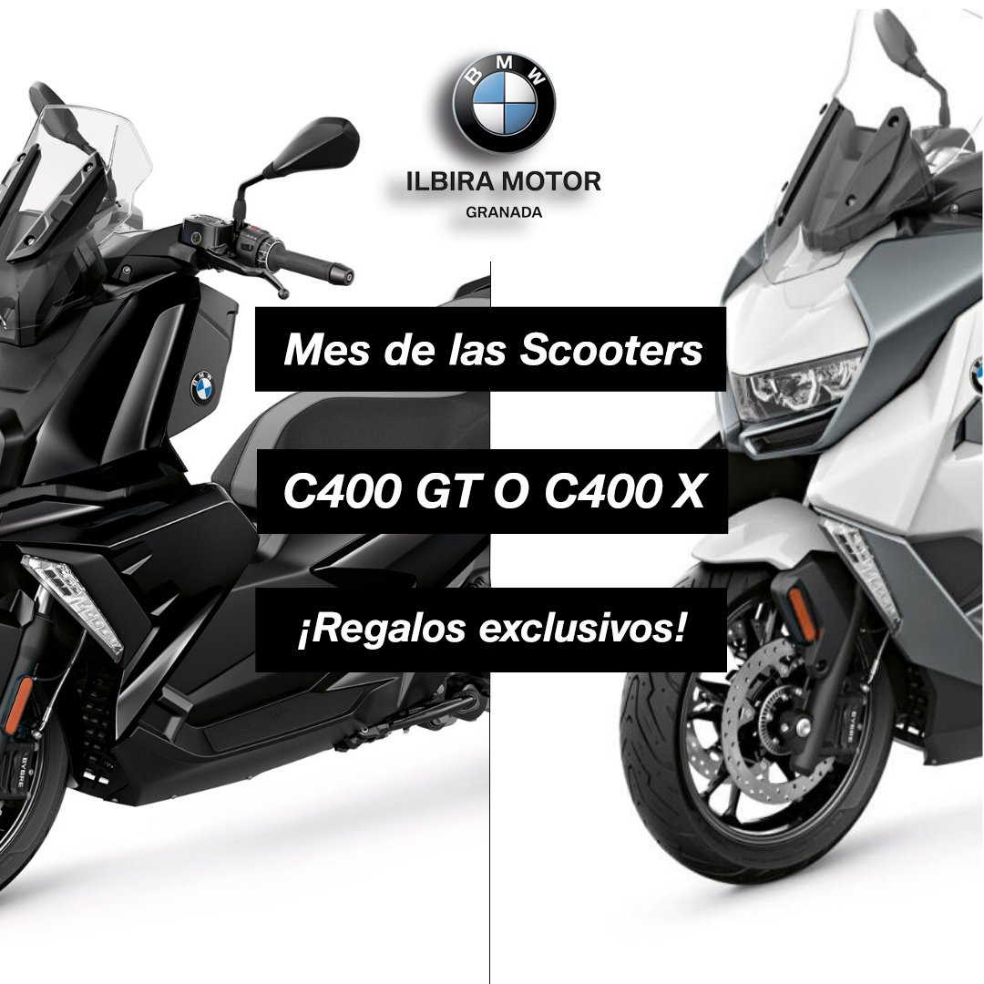 ‼¡Estamos en medio del mes de las scooters! 🗣Con la compra de una de estas dos motos, te regalamos un casco y unos aguantes Airflow, además de una camiseta BMW exclusiva.