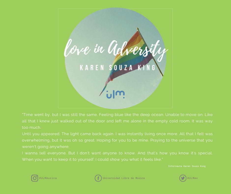 💚💚💚 Love in Adversity ✨✨✨
Esta semana la internauta Soki Souza ( <a href="/SouzaKing00/">Souza King</a> ) 
nos comparte sus #25Canciones.

⬇️⬇️ Puedes escucharla aquí abajo ⬇️⬇️
bit.ly/ULM-SokiSouza-…